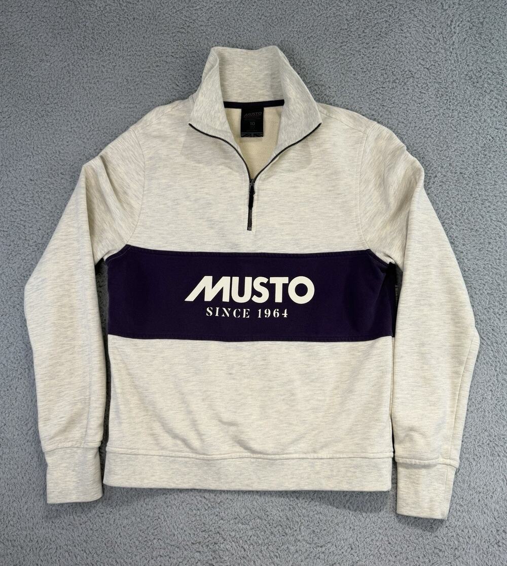 Musto Women's Size 6 Classic Musto Half Zip Sweater Oat Purple